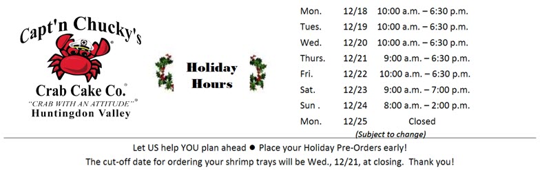 huntingdon valley holiday hours