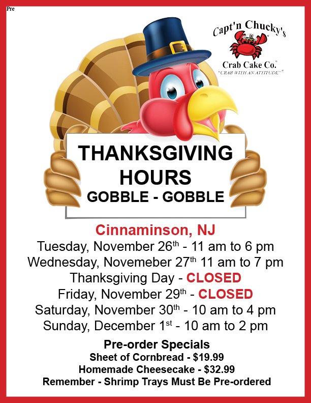 Thanksgiving Hours Cinnaminson